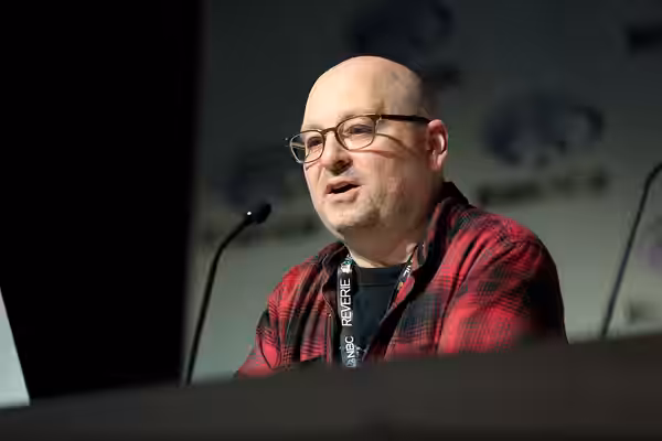 Stephan Franck speaking at the 2018 WonderCon, for "The Iron Giant", at the Anaheim Convention Center in Anaheim, California. Please attribute to Gage Skidmore 