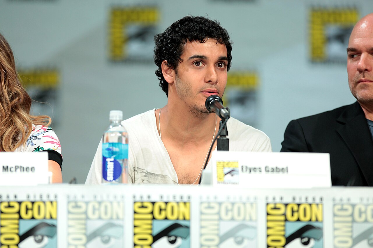 Elyes Gabel speaking at the 2014 San Diego Comic Con International, for "Scorpion", at the San Diego Convention Center in San Diego, California. Please attribut
