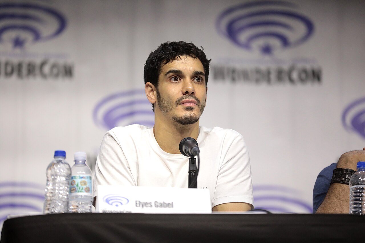 Elyes Gabel speaking at the 2019 WonderCon, for "Justice League vs. the Fatal Five", at the Anaheim Convention Center in Anaheim, California. Please attribute t