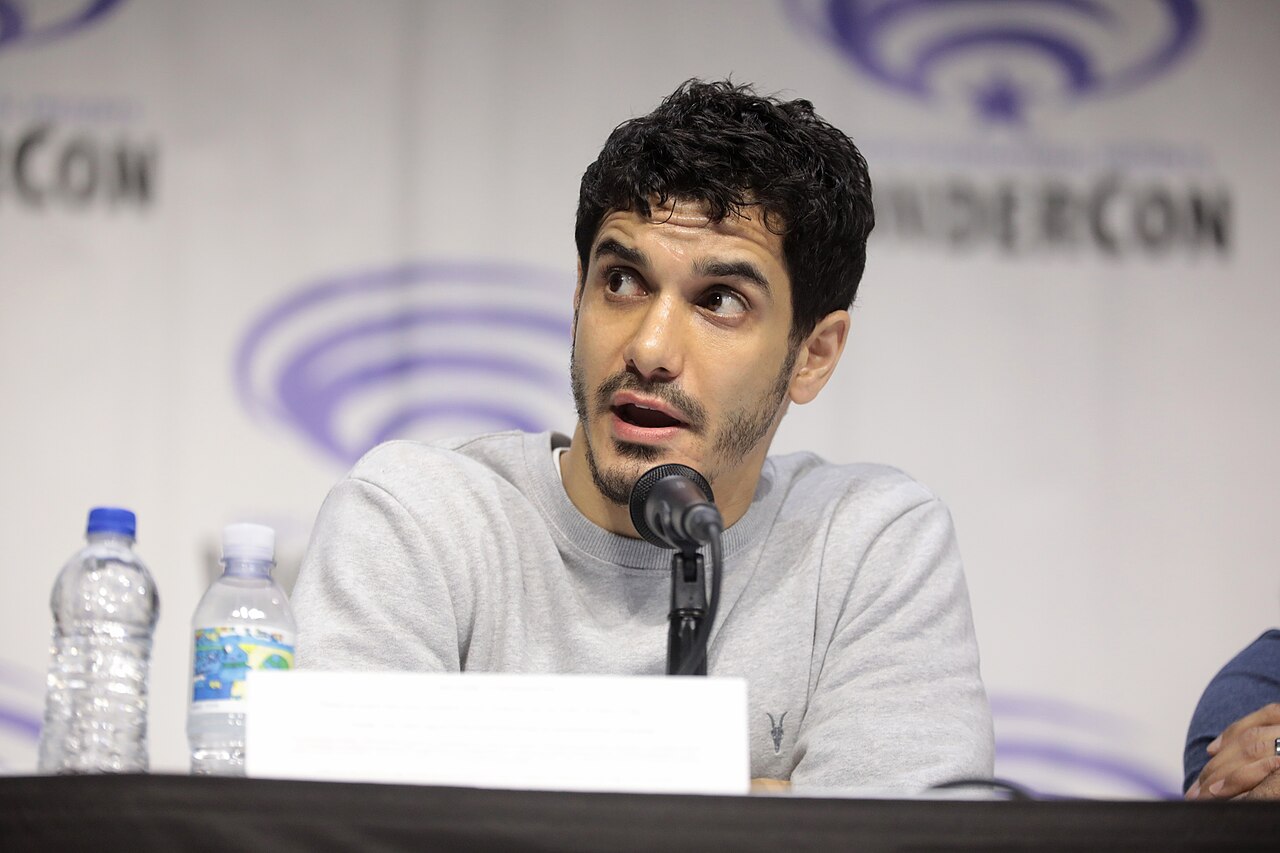Elyes Gabel speaking at the 2019 WonderCon, for "Justice League vs. the Fatal Five", at the Anaheim Convention Center in Anaheim, California. Please attribute t