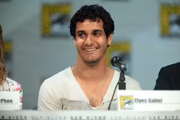 Elyes Gabel speaking at the 2014 San Diego Comic Con International, for "Scorpion", at the San Diego Convention Center in San Diego, California. Please attribut