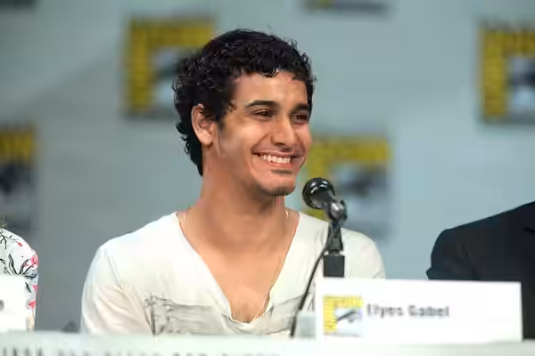 Elyes Gabel speaking at the 2014 San Diego Comic Con International, for "Scorpion", at the San Diego Convention Center in San Diego, California. Please attribut