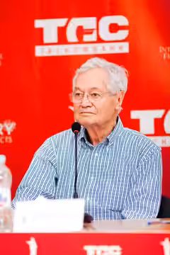 Director Roger Corman during the press conference at the Odessa International Film Festival, July 2013