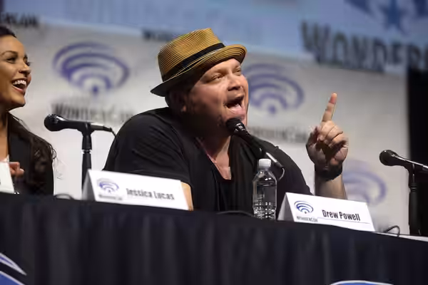 Drew Powell speaking at the 2017 WonderCon, for "Gotham", at the Anaheim Convention Center in Anaheim, California. Please attribute to Gage Skidmore if used els