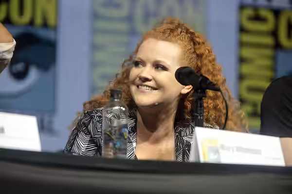 Mary Wiseman speaking at the 2018 San Diego Comic Con International, for "Star Trek: Discovery", at the San Diego Convention Center in San Diego, California. Pl