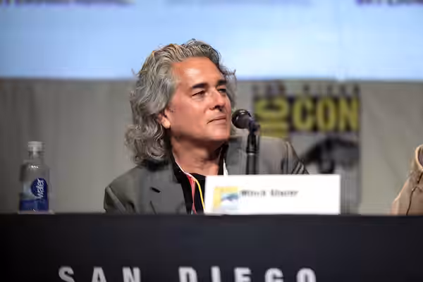 Mitch Glazer speaking at the 2015 San Diego Comic Con International, for "Rock the Kasbah", at the San Diego Convention Center in San Diego, California. Please 
