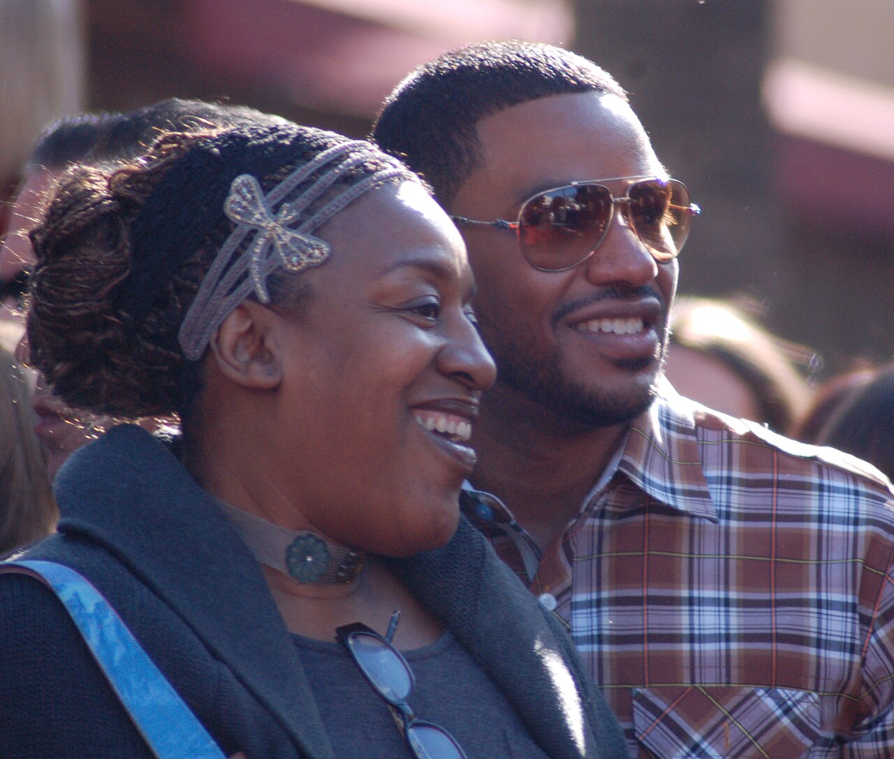 C. C. H. Pounder and Laz Alonso at a ceremony for James Cameron to receive a star on the Hollywood Walk of Fame. (2009)