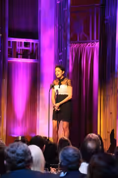 Cecily Strong presents the Peabody to Serial. (2015)