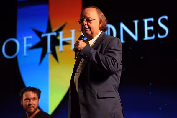 Roger Ashton-Griffiths speaking at the 2017 Con of Thrones at the Gaylord Opryland Resort &amp; Convention Center in Nashville, Tennessee. Please attribute to G