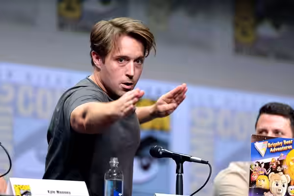 Beck Bennett speaking at the 2017 San Diego Comic Con International, for "Brigsby Bear", at the San Diego Convention Center in San Diego, California. Please att