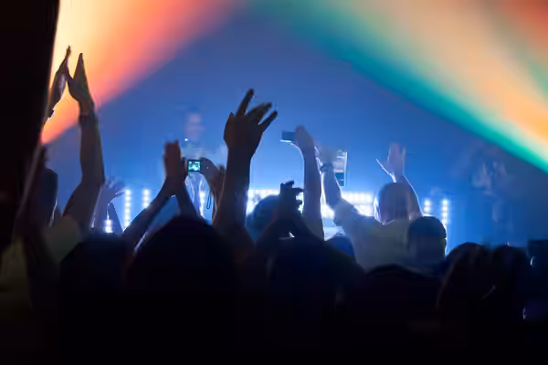 Lights and sounds of modern electronic music. DJ Tiesto party in Bangkok, Thailand.