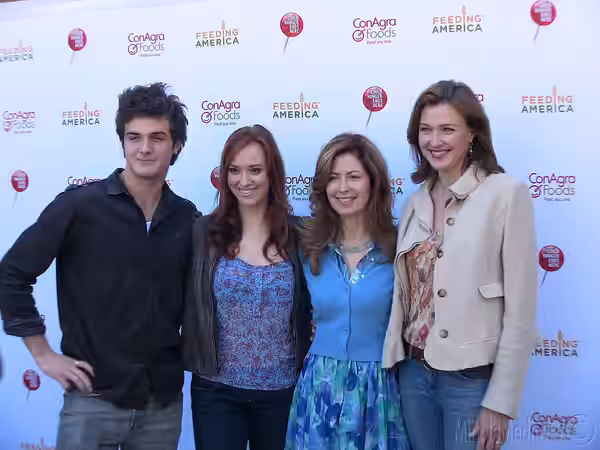 Beau Mirchoff, Andrea Bowen, Dana Delany and Brenda Strong on the April 7 Mingle Media TV was invited to join a rally of Celebrity friends to help end Child Hun (2010)