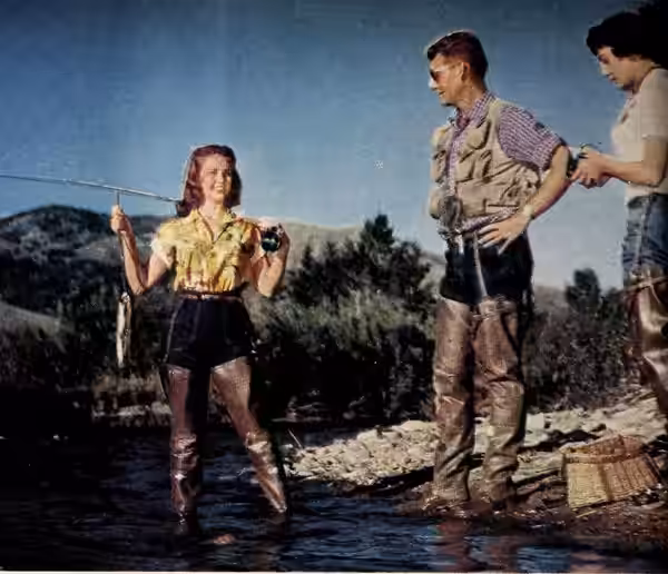 Kathryn Grandstaff and Marla English at Sun Valley, 1954