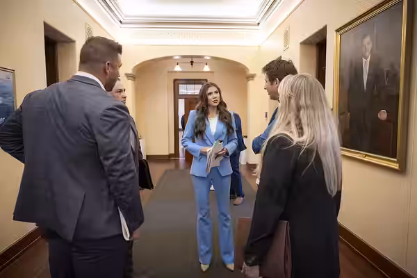 Department of Homeland Security (DHS) Secretary Kristi Noem meets with Tim Tebow and others in the fight against human trafficking at DHS Headquarters in Washin (2025)