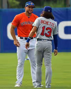 Tim Tebow (Syracuse Mets) and Bo Bichette (Buffalo Bison), NBT Bank Stadium, Syracuse, NY - July 6, 2019