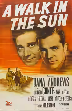 Theatrical release poster for the 1945 film A Walk in the Sun. (1946)