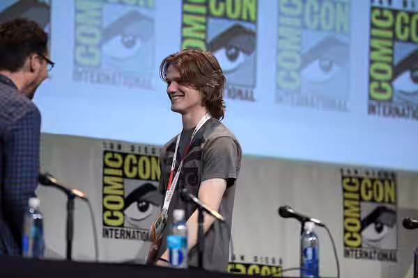 Lucas Till speaking at the 2015 San Diego Comic Con International, for "X-Men: Apocalypse", at the San Diego Convention Center in San Diego, California. Please 