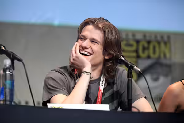 Lucas Till speaking at the 2015 San Diego Comic Con International, for "X-Men: Apocalypse", at the San Diego Convention Center in San Diego, California. Please 