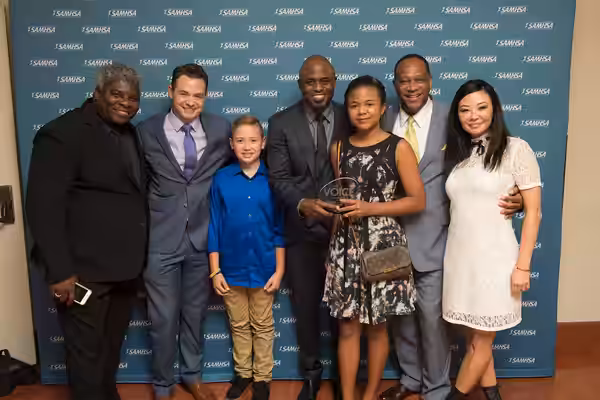 Wayne Brady is joined by his family and friends including his daughter, Maile, and his ex-wife, Mandie Taketa. (2015)