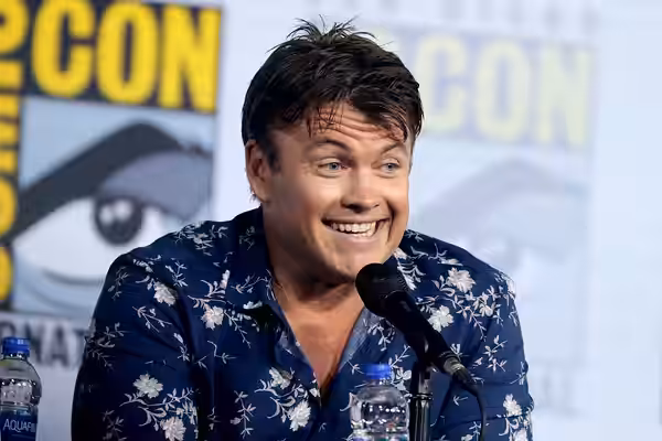 Luke Hemsworth speaking at the 2019 San Diego Comic Con International, for "Westworld", at the San Diego Convention Center in San Diego, California. Please attr
