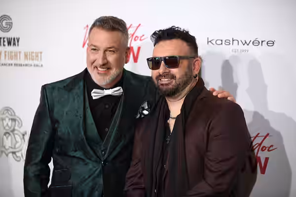 Joey Fatone and Chris Kirkpatrick on the red carpet at 2024 Gateway Celebrity Fight Night at the Fairmont Scottsdale Princess in Scottsdale, Arizona. Please att