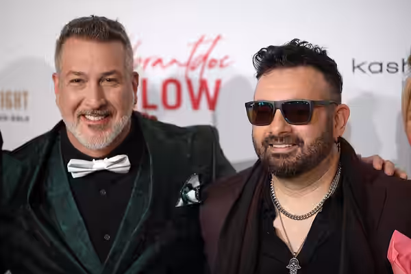 Joey Fatone and Chris Kirkpatrick on the red carpet at 2024 Gateway Celebrity Fight Night at the Fairmont Scottsdale Princess in Scottsdale, Arizona. Please att