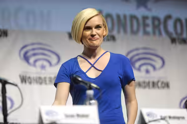 Kari Wahlgren speaking at the 2017 WonderCon, for "Teen Titans: The Judas Contract", at the Anaheim Convention Center in Anaheim, California. Please attribute t