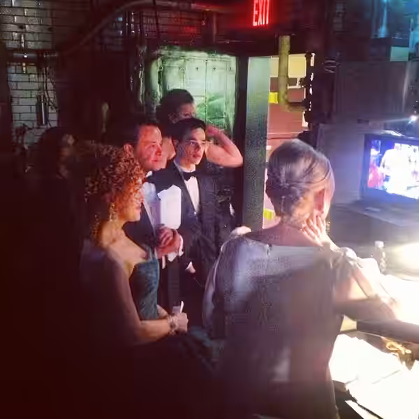Bernadette Peters and Will Beech backstage at the 67th Annual Tony Awards on Sunday, June 9, 2013, at Radio City Music Hall.