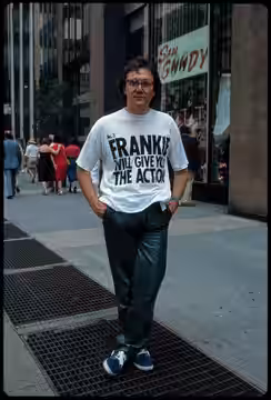 itle: Trevor Horn, pop record producer, NYC Creator(s): Gotfryd, Bernard, photographer Date Created/Published: August 1984. Medium: 1 photograph : color transpa