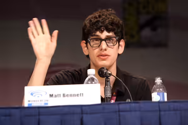Matt Bennett speaking at the 2013 WonderCon at the Anaheim Convention Center in Anaheim, California. Please attribute to Gage Skidmore if used elsewhere.