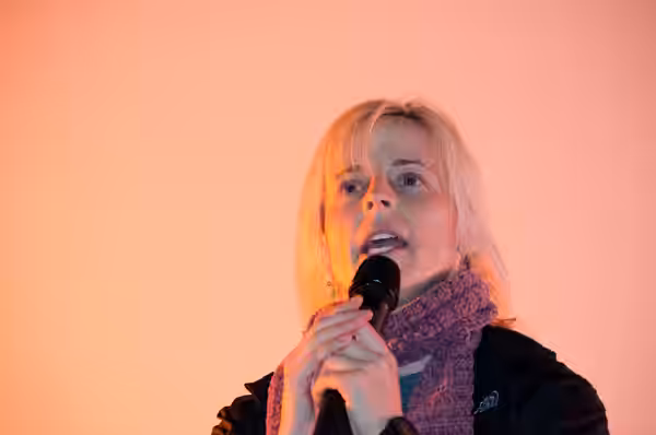 Maria Bamford hosts a monthly Comedy Singalong, held at Eagle Rock Community Center in Eagle Rock district of Los Angeles. Eagle Rock is Maria's home neighborho (2011)