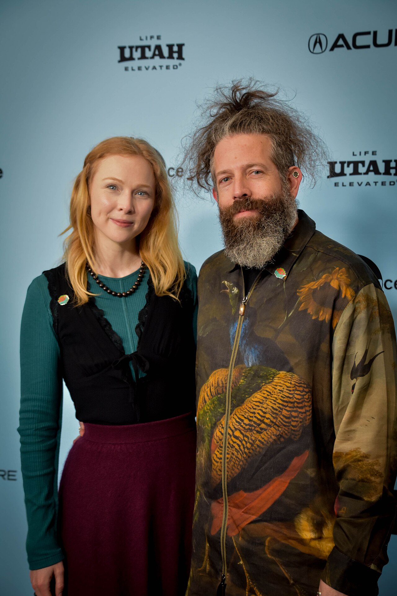 Molly Quinn and Elan Gale at the "Oh, Hi!" Premiere during the 2025 Sundance Film Festival