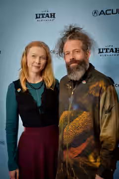Molly Quinn and Elan Gale at the "Oh, Hi!" Premiere during the 2025 Sundance Film Festival