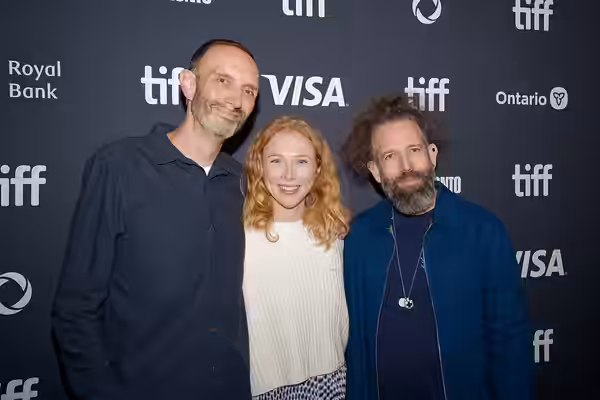 Matthew M. Welty, Molly Quinn, and Elan Gale at the 2025 Toronto International Film Festival