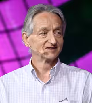 28 June 2023; Geoffrey Hinton, Godfather of AI, University of Toronto, on Centre Stage during day two of Collision 2023 at Enercare Centre in Toronto, Canada. P