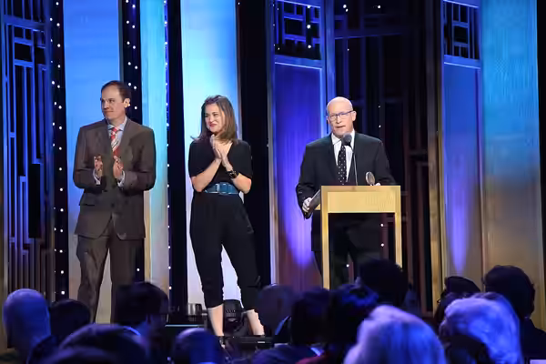 This photo includes "Going Clear: Scientology and the Prison of Belief" Editor Andy Grieve, Producer Kristen Vaurio and Writer/Director/Producer Alex Gibney. (P (2016)