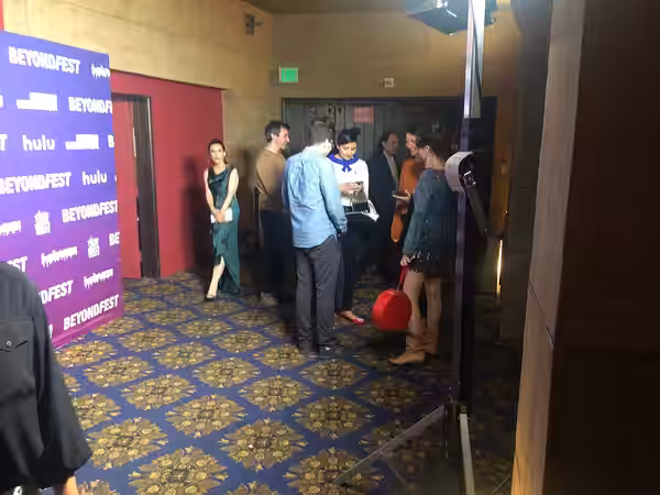 Nathan Fielder, Tim Heidecker, Terri Newman, and Gregg Turkington at the Mister America film premiere (2019)