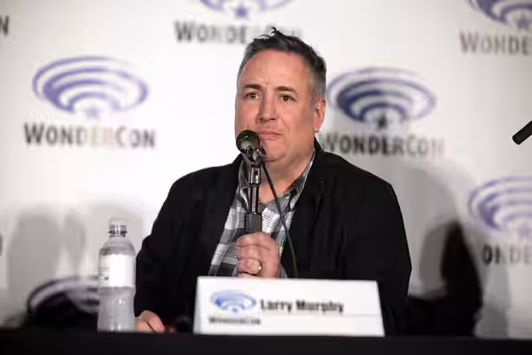 Larry Murphy speaking at the 2016 Wondercon, for "Bob's Burgers", at the Los Angeles Convention Center in Los Angeles, California. Please attribute to Gage Skid