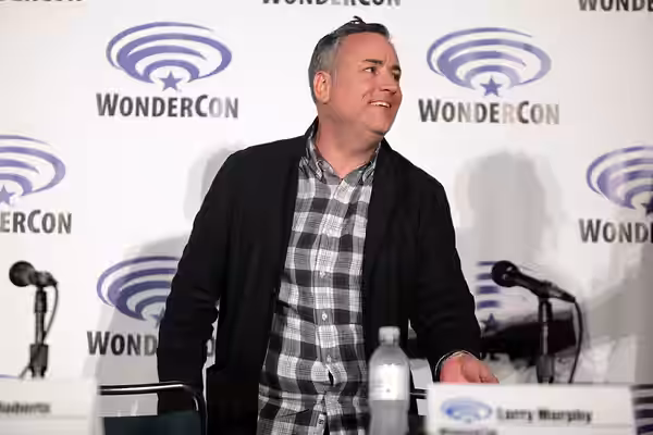 Larry Murphy speaking at the 2016 Wondercon, for "Bob's Burgers", at the Los Angeles Convention Center in Los Angeles, California. Please attribute to Gage Skid