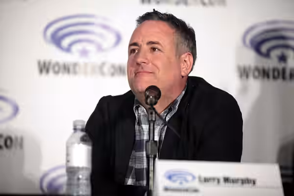 Larry Murphy speaking at the 2016 Wondercon, for "Bob's Burgers", at the Los Angeles Convention Center in Los Angeles, California. Please attribute to Gage Skid