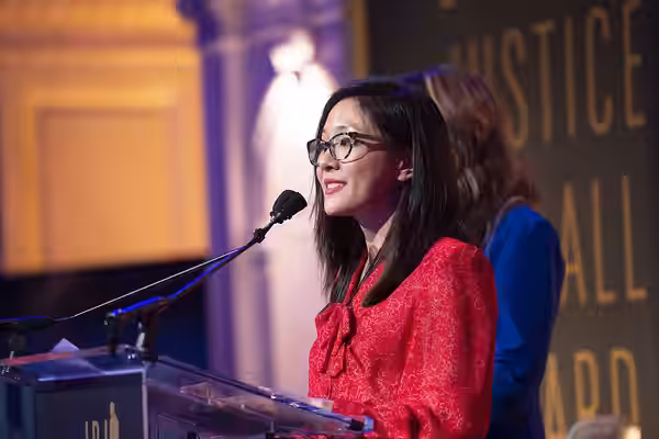 Golden Globe-nominated actress Constance Wu pays tribute to U.S. Supreme Court Justice Ruth Bader Ginsburg during a ceremony at the Library of Congress in Washi (2020)