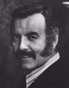Publicity photograph of w:Pernell Roberts. This was used to promote his live theatrical performance of both fictional characters in the 1972 play Welcome Home (