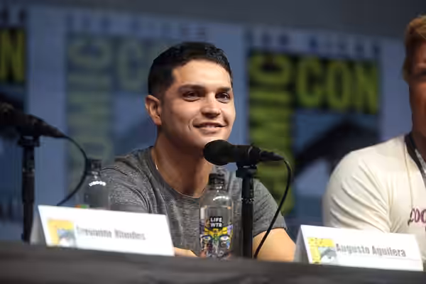 Augusto Aguilera speaking at the 2018 San Diego Comic Con International, for "The Predator", at the San Diego Convention Center in San Diego, California. Please
