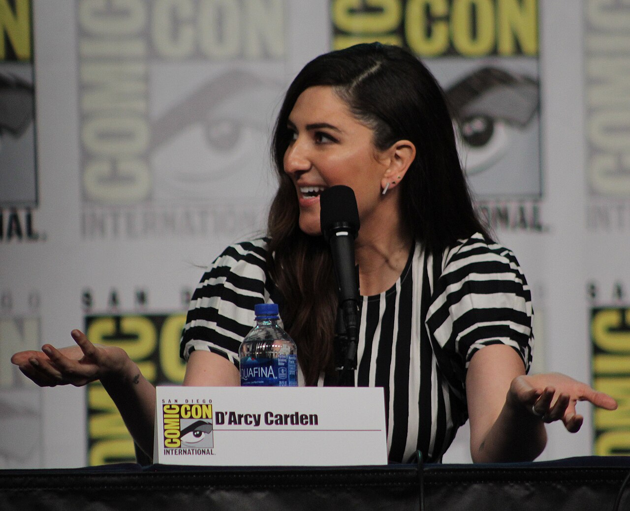 Cast and crew of NBC's 'The Good Place' discuss the show in the Indigo Ballroom at the San Diego Hilton Bayfront Hotel during San Diego Comic Con on July 20, 20 (2019)
