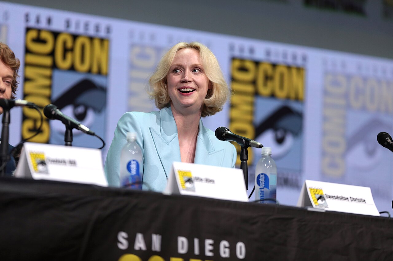 Gwendoline Christie speaking at the 2017 San Diego Comic Con International, for "Game of Thrones", at the San Diego Convention Center in San Diego, California. 