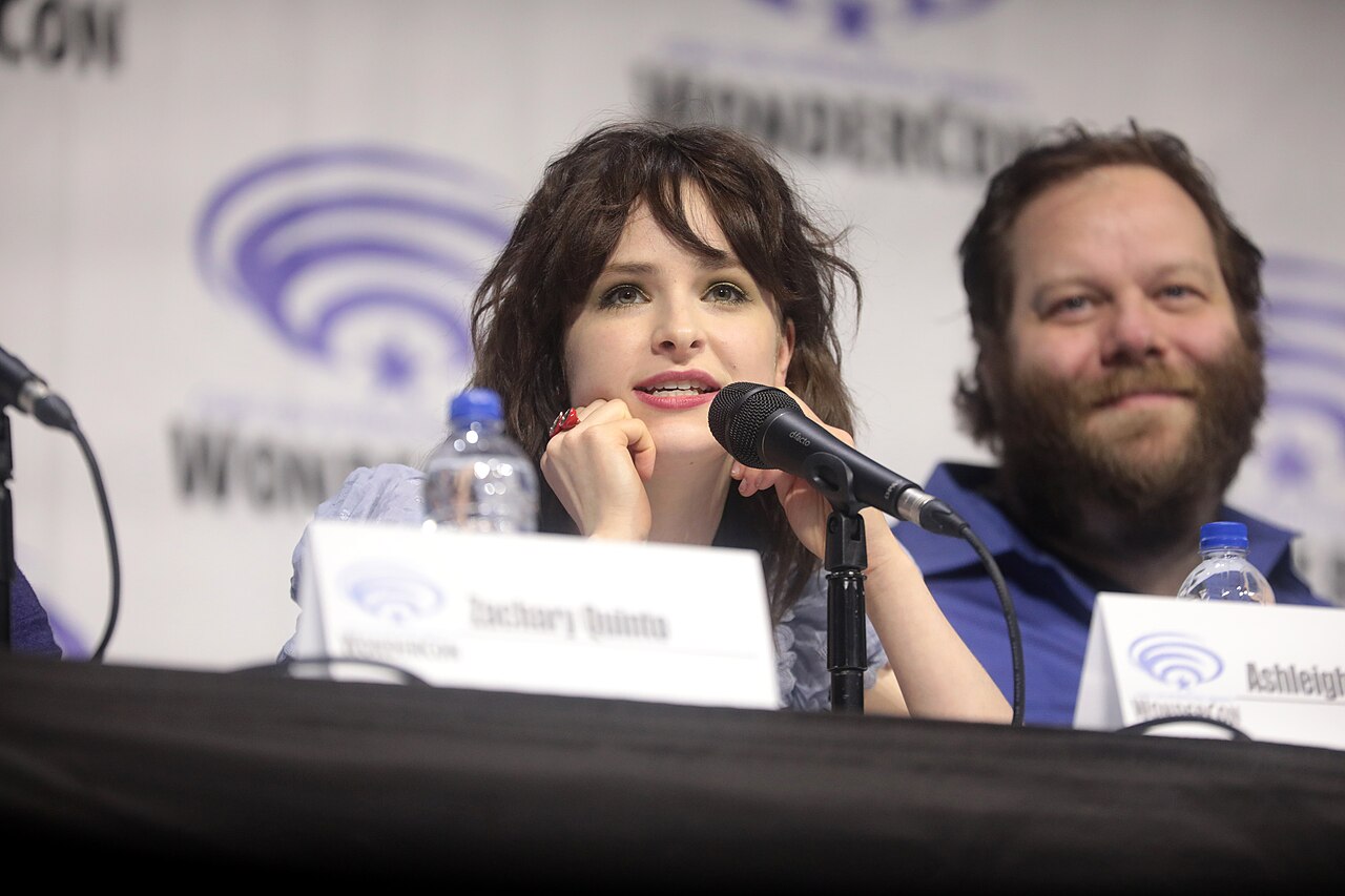 Ashleigh Cummings and Olafur Darri Olafsson speaking at the 2019 WonderCon, for "NOS4A2", at the Anaheim Convention Center in Anaheim, California. Please attrib