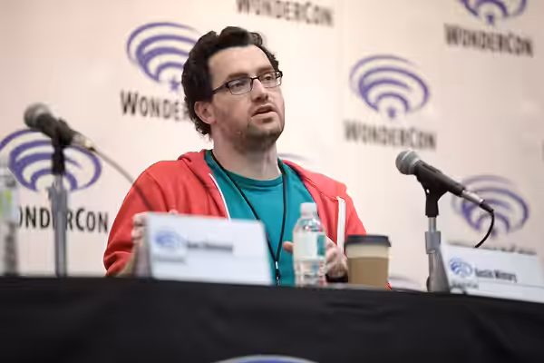 Austin Wintory speaking at the 2023 WonderCon at the Anaheim Convention Center in Anaheim, California. Please attribute to Gage Skidmore if used elsewhere.