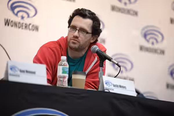Austin Wintory speaking at the 2023 WonderCon at the Anaheim Convention Center in Anaheim, California. Please attribute to Gage Skidmore if used elsewhere.