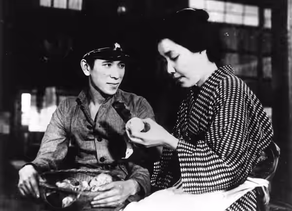 Kōji Mitsui and Chōko Iida in Ukikusa monogatari (浮草物語) directed by Yasujirō Ozu, 1934