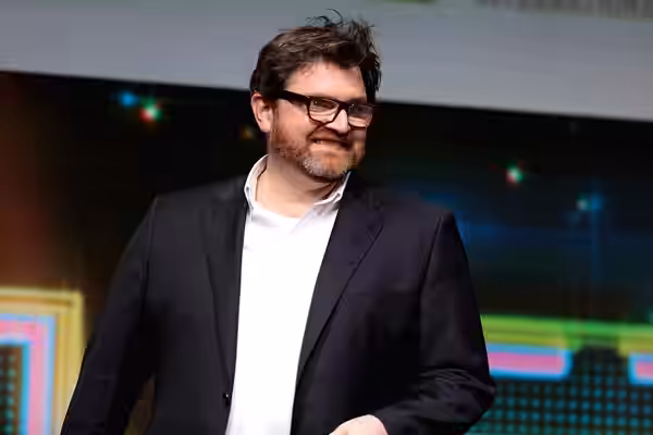 Ernest Cline speaking at the 2017 San Diego Comic Con International, for "Ready Player One", at the San Diego Convention Center in San Diego, California. Please